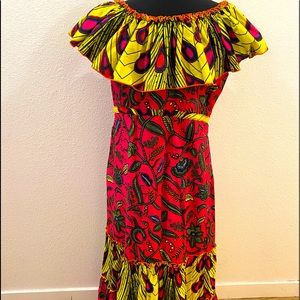 African Fabric Wax Print Dress